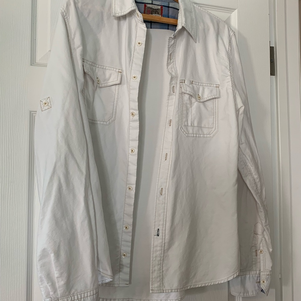 Ladies “RED” White denim shirt